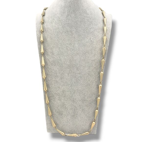 lia sophia Rumor Brushed Matte Gold Tone Cone Bead Long Necklace Heavy - Picture 8 of 12